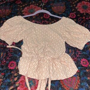 LINE & DOT Floral Pink Puff Sleeve Blouse